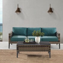 kitty hawk blue outdoor sofa set   