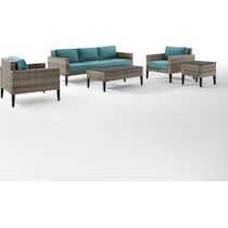 kitty hawk blue outdoor sofa set   