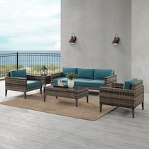 kitty hawk blue outdoor sofa set   