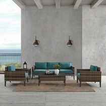 kitty hawk blue outdoor sofa set   