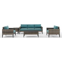 kitty hawk blue outdoor sofa set   