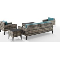 kitty hawk blue outdoor sofa set   
