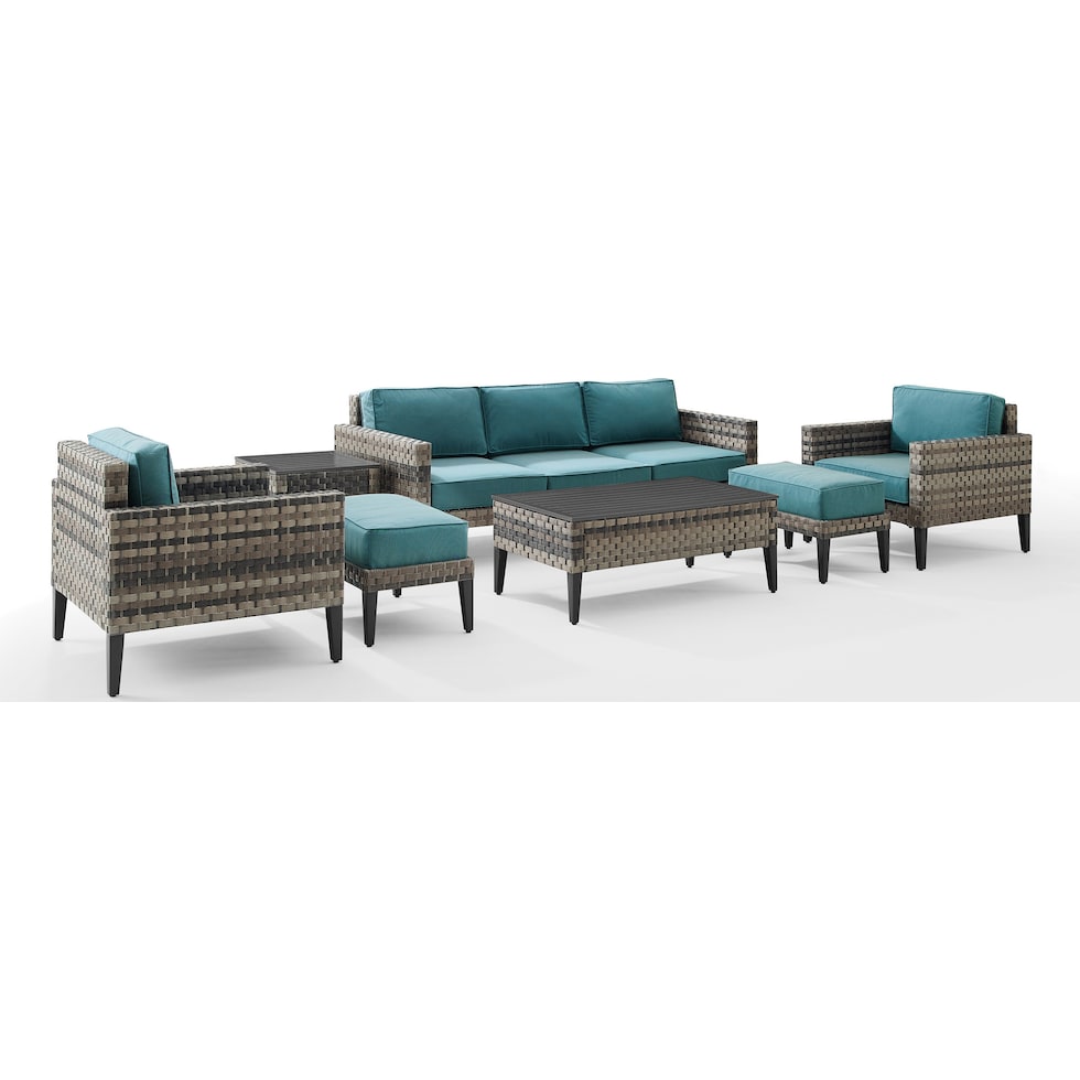 kitty hawk blue outdoor sofa set   