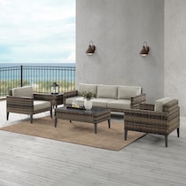 kitty hawk taupe outdoor sofa set   