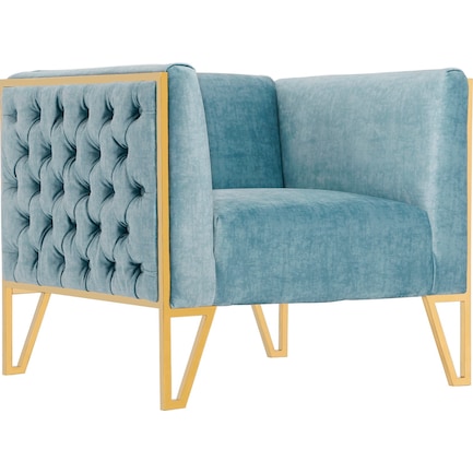 Knightley Accent Chair - Blue/Gold