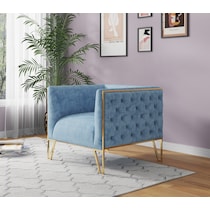 knightley blue gold accent chair   
