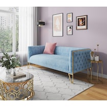 knightley blue gold sofa   