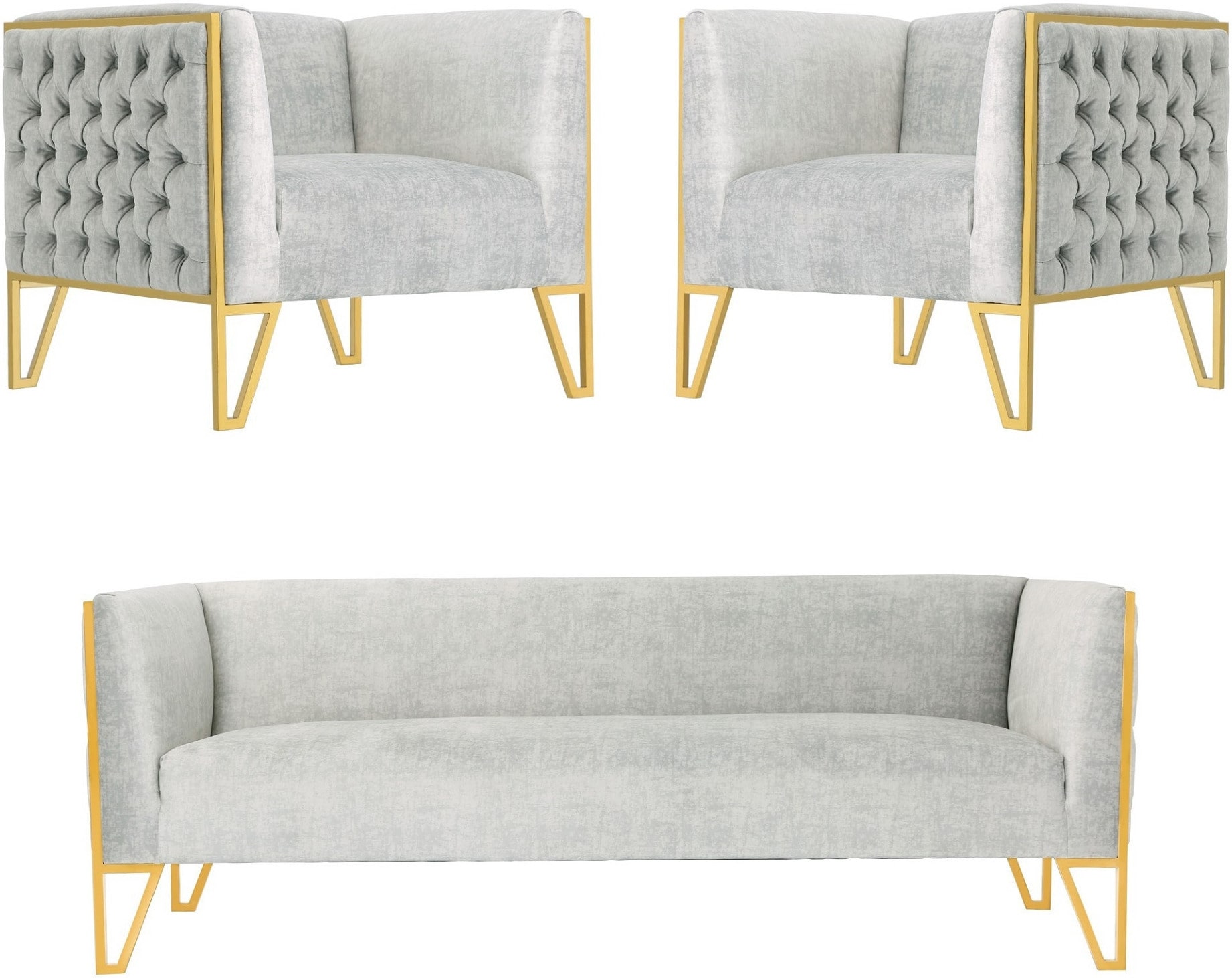 Sofa and 2 online accent chairs