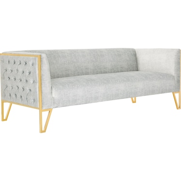 Knightley Sofa and 2 Accent Chairs - Grey/Gold