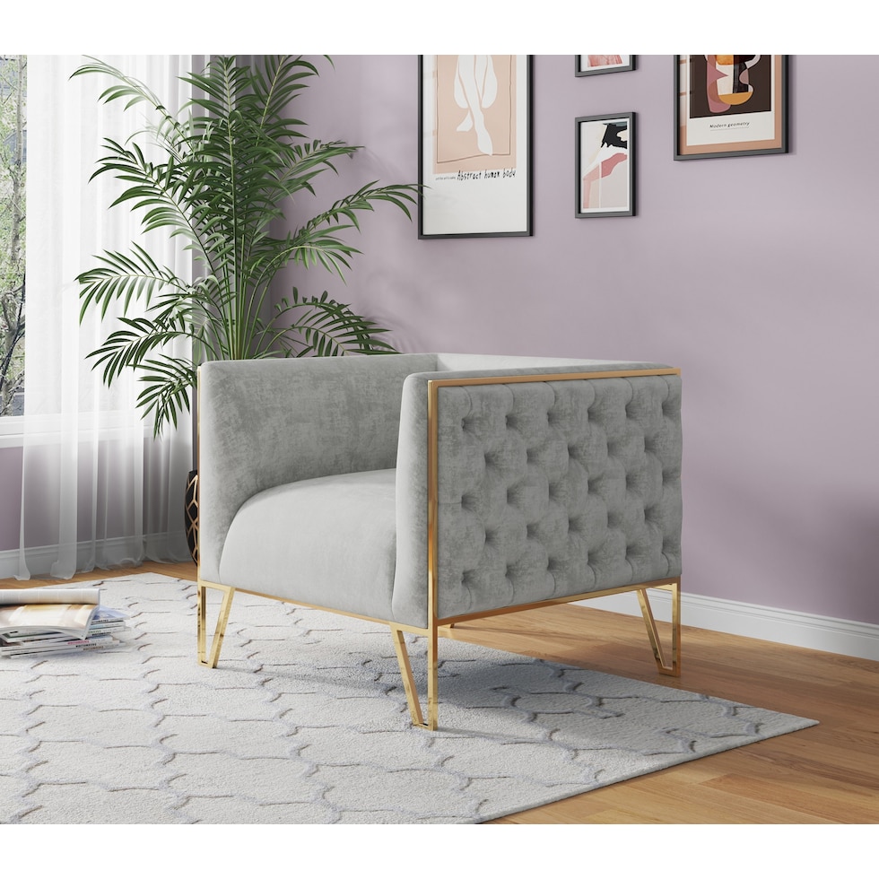 knightley gray gold chair   