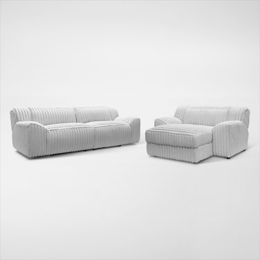 Koala Dual-Power Reclining Sofa and Adjustable Chaise Lounge Set