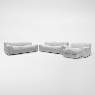 Koala Dual-Power Reclining Sofa, Loveseat and Adjustable Chaise Lounge Set