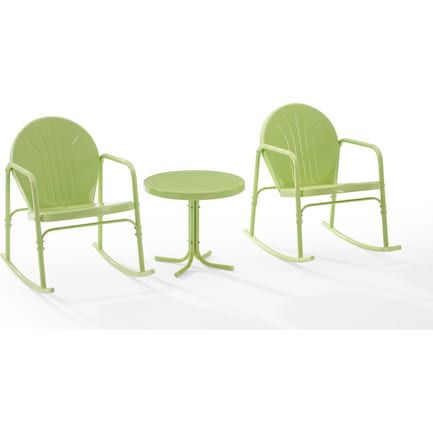 Kona Set of 2 Outdoor Rocking Chairs and Side Table - Key Lime