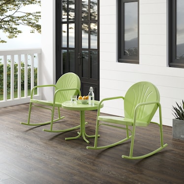 Kona Set of 2 Outdoor Rocking Chairs and Side Table