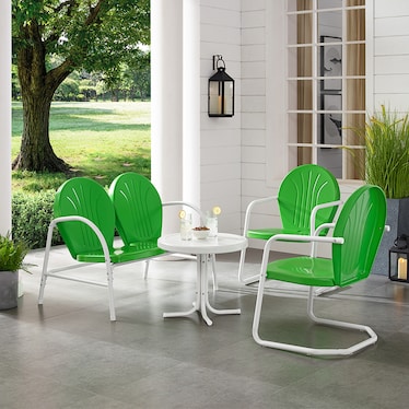 Kona 4-Piece Outdoor Set with 2 Chairs, Loveseat and Table