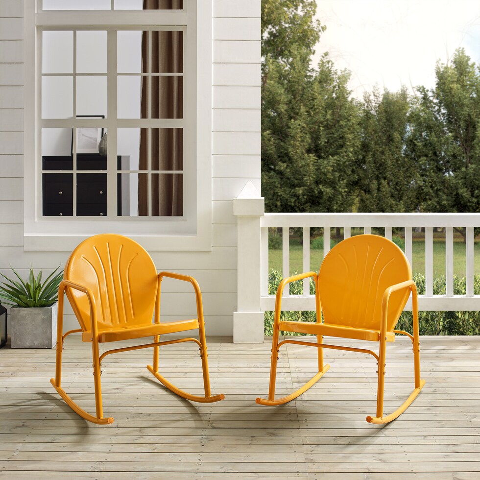 kona orange outdoor chair set   