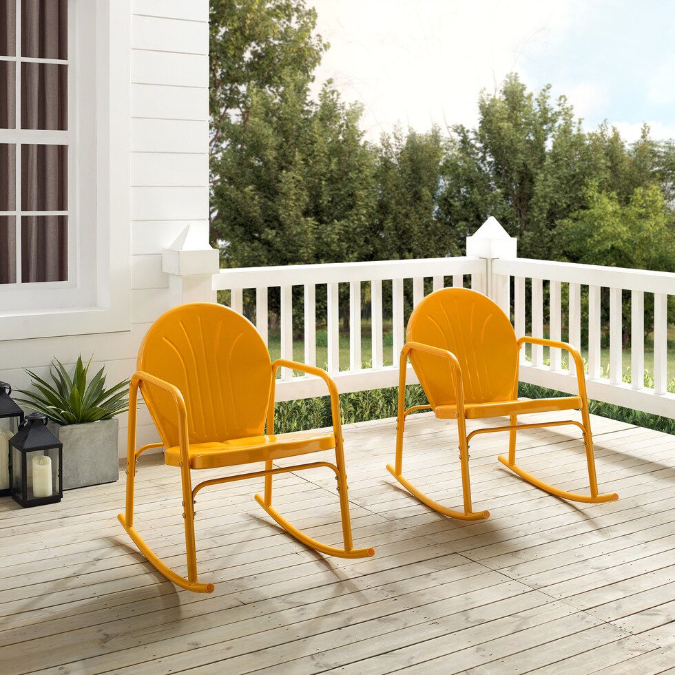 kona orange outdoor chair set   
