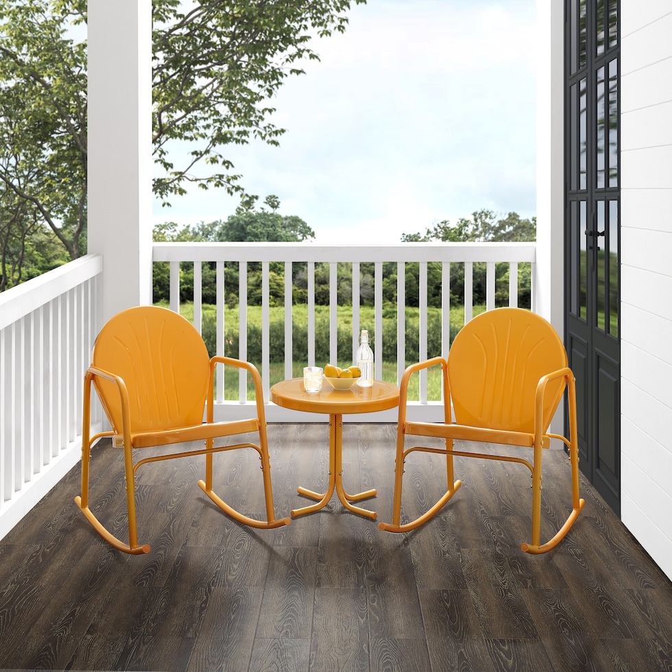 kona orange outdoor chair set   