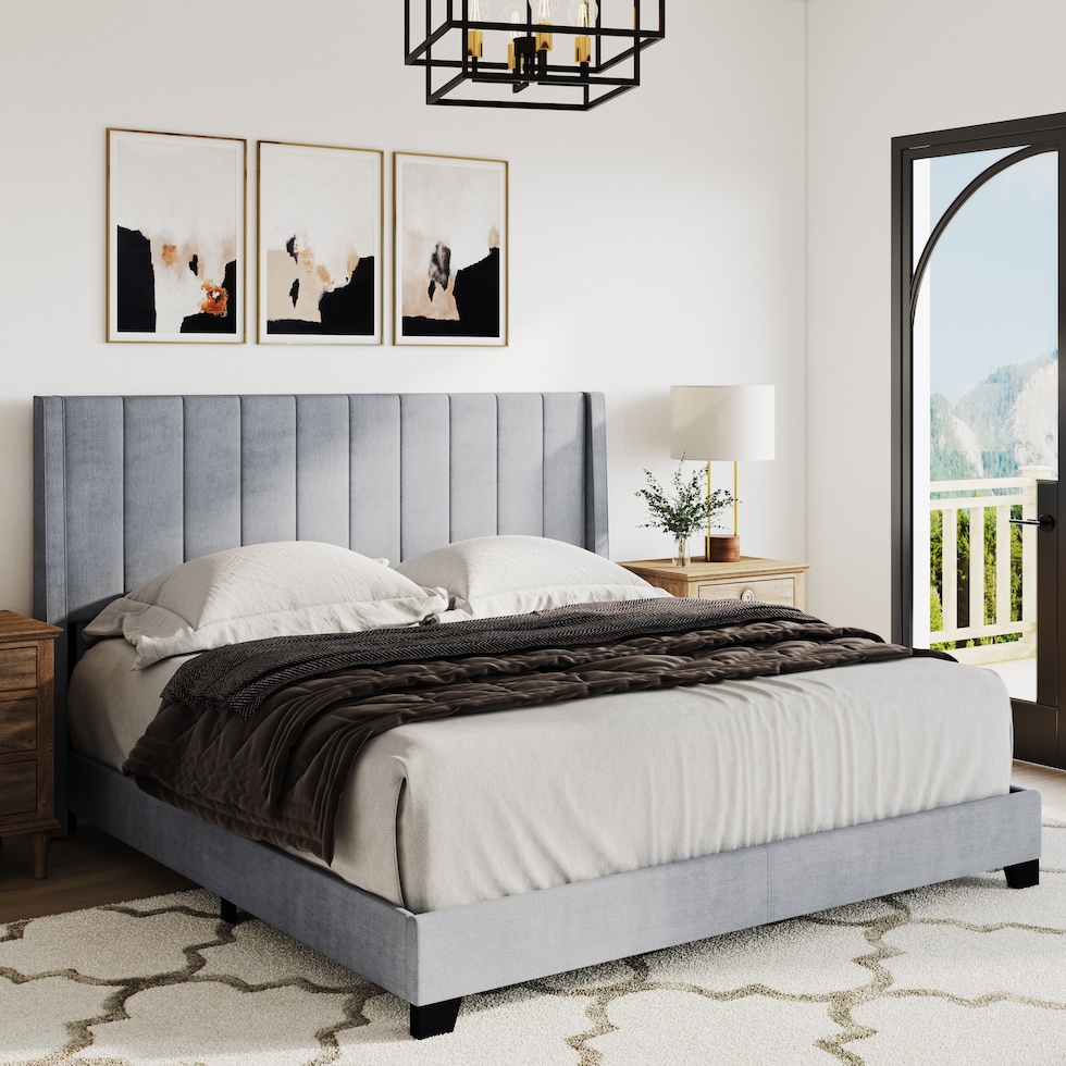 korey gray king bed   