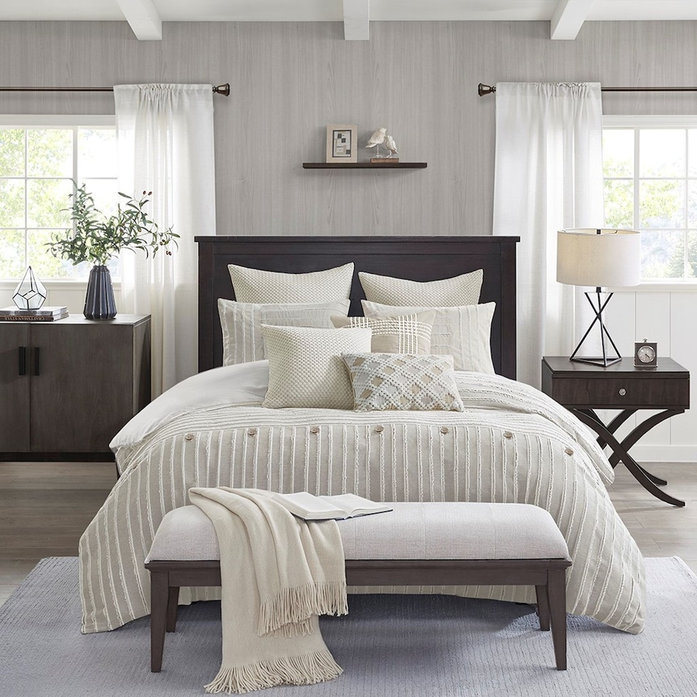 korey white king bedding set   