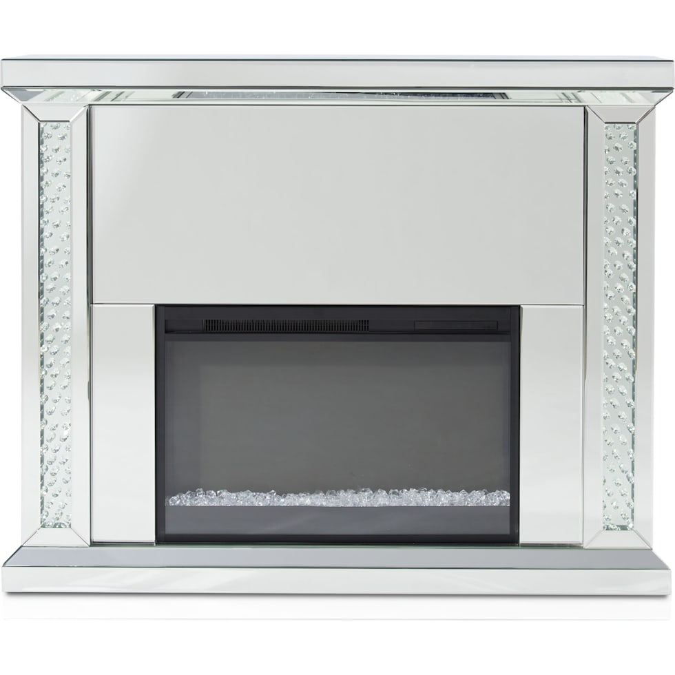 krystal silver fireplace tv stand   