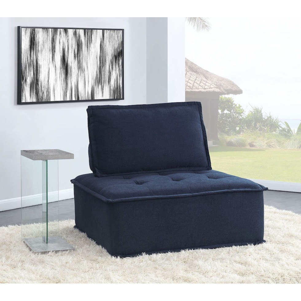 kubo blue accent chair   