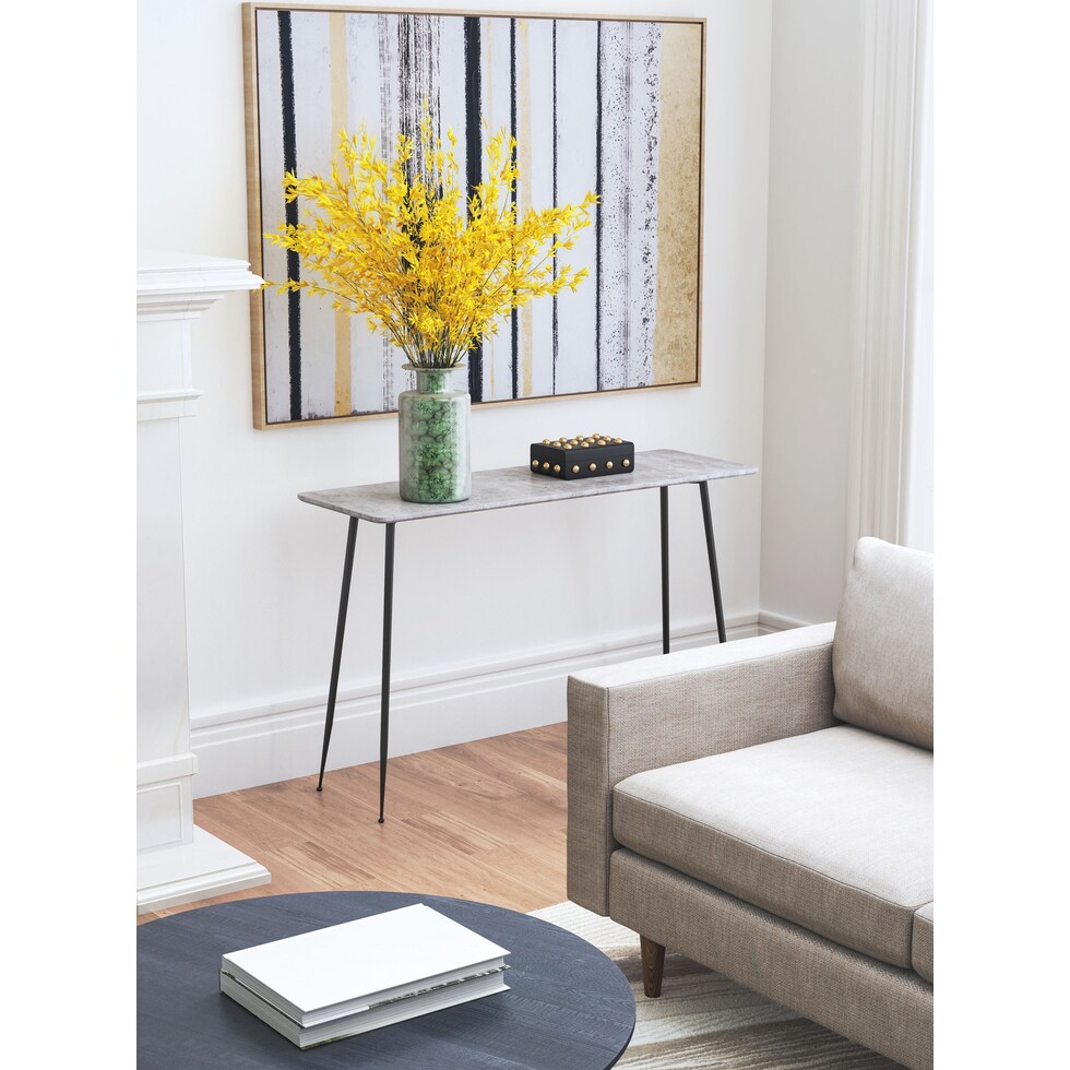 kurst gray black console table   