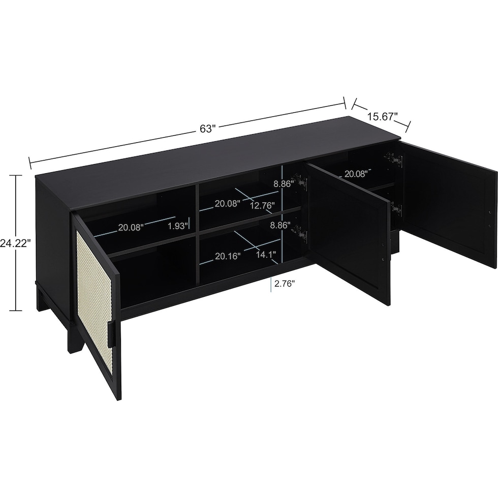 kylian black end table   