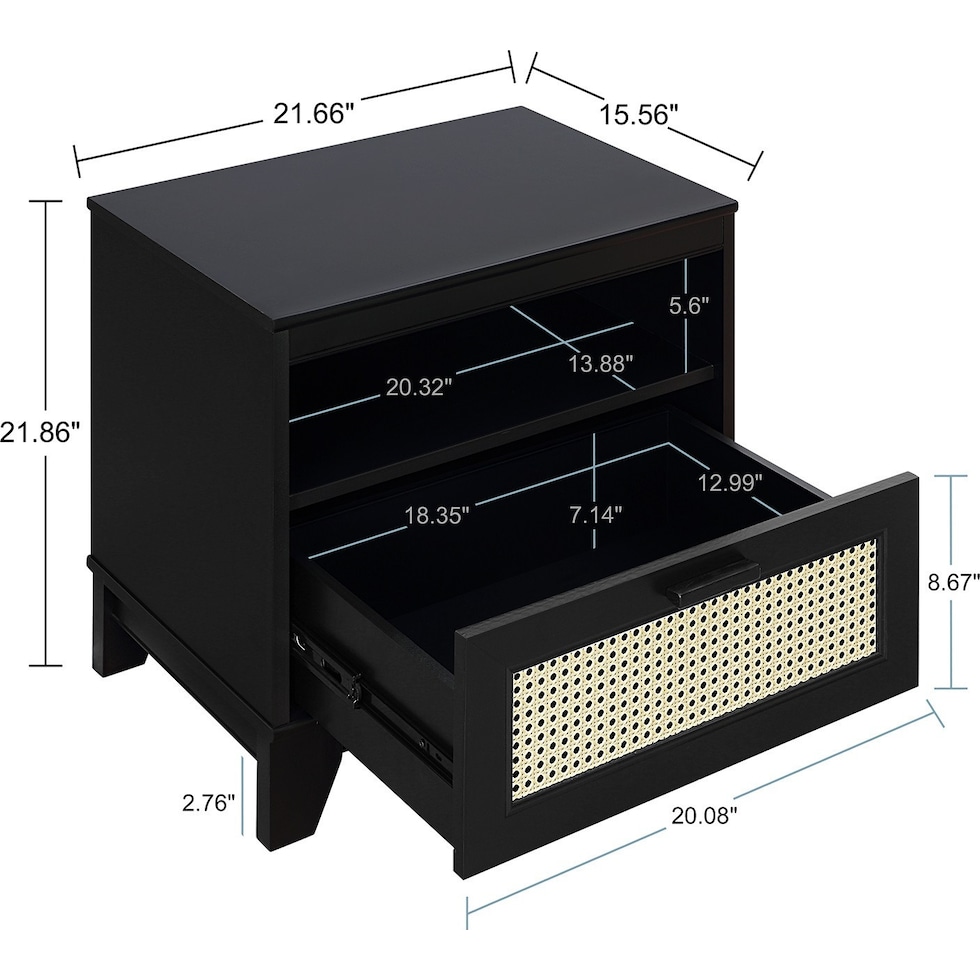 kylian black end table   