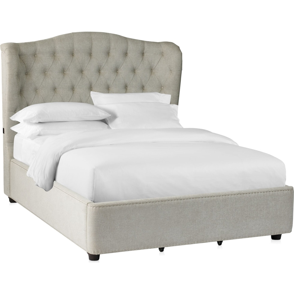 lafayette gray king storage bed   