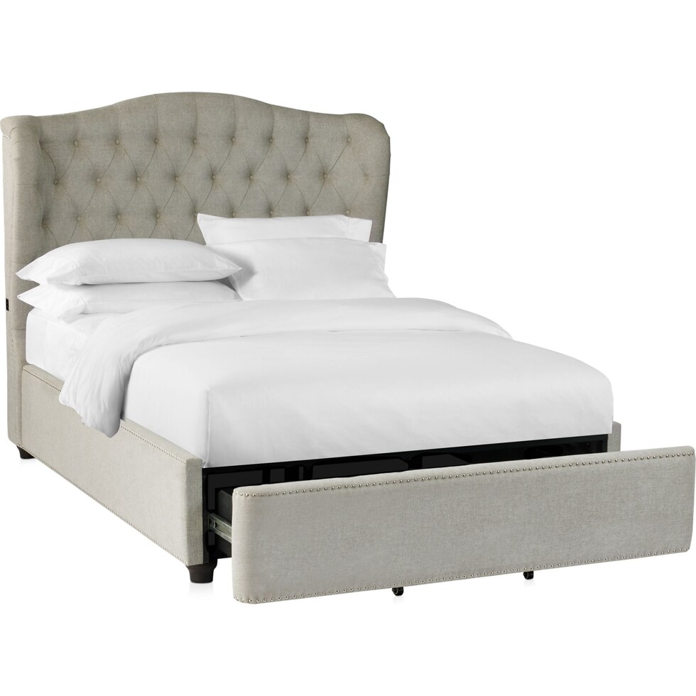 lafayette gray king storage bed   