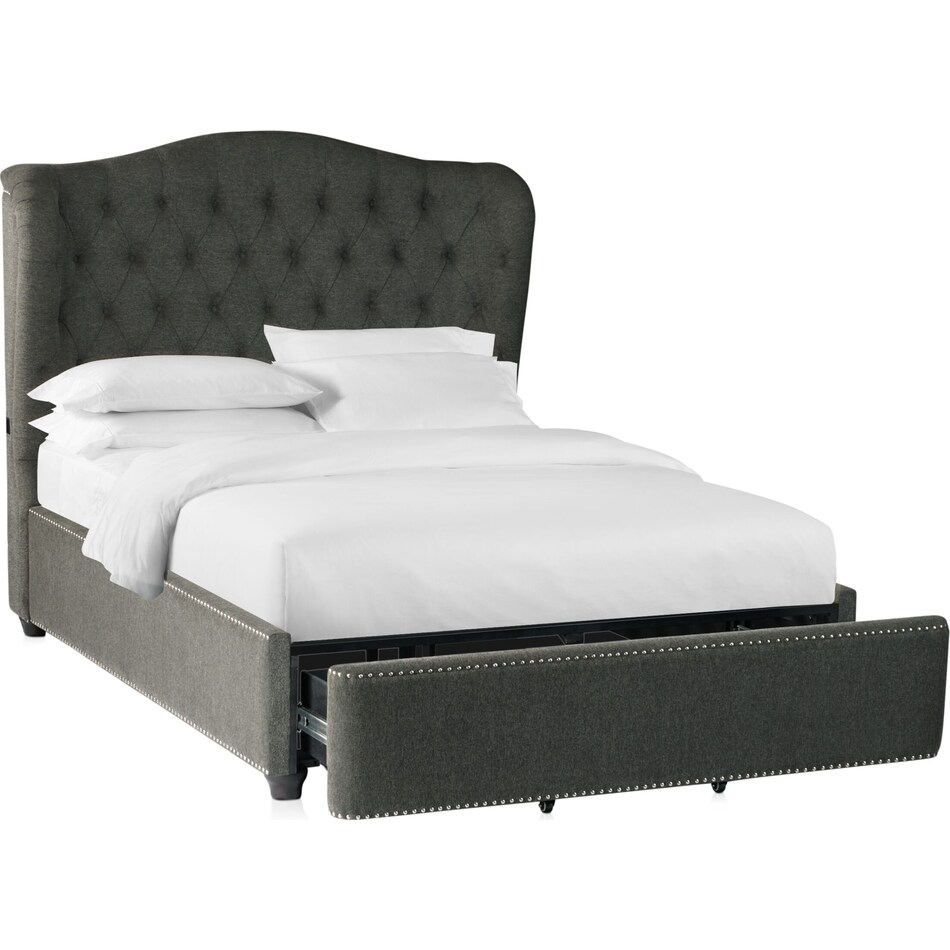 lafayette gray king storage bed   