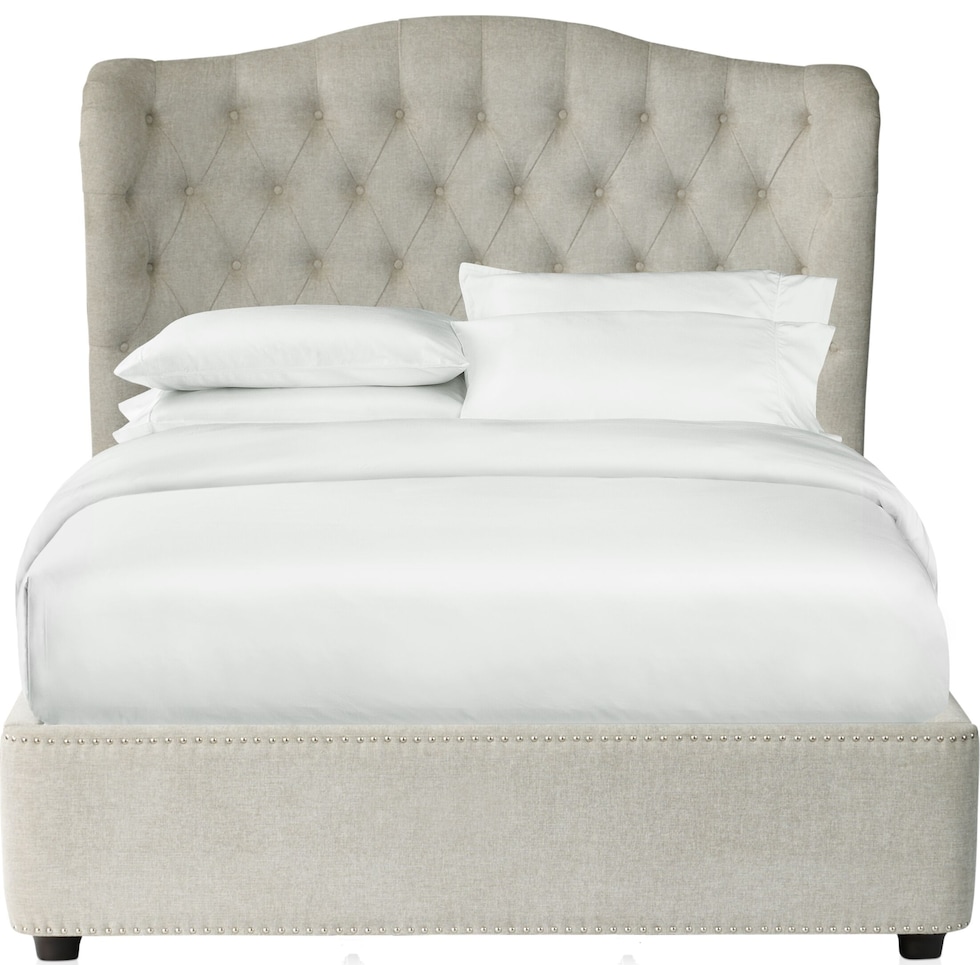 lafayette gray king upholstered bed   