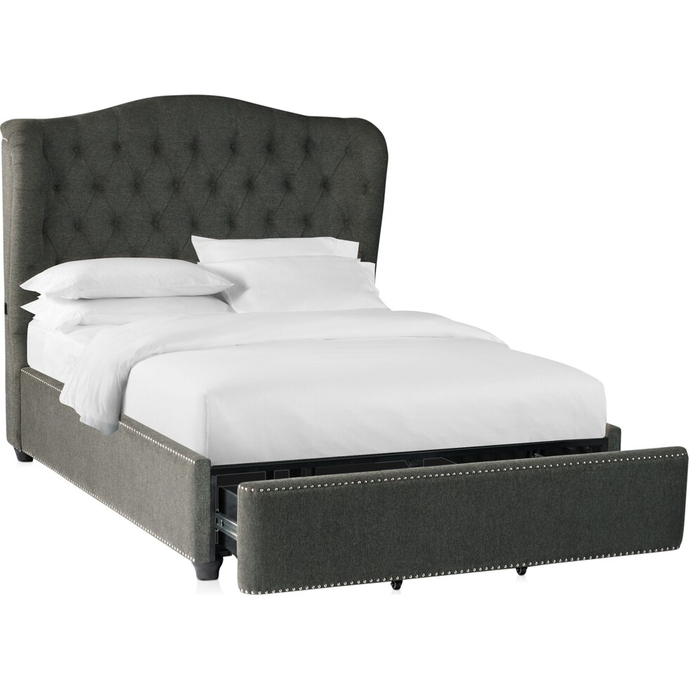 lafayette gray queen storage bed   