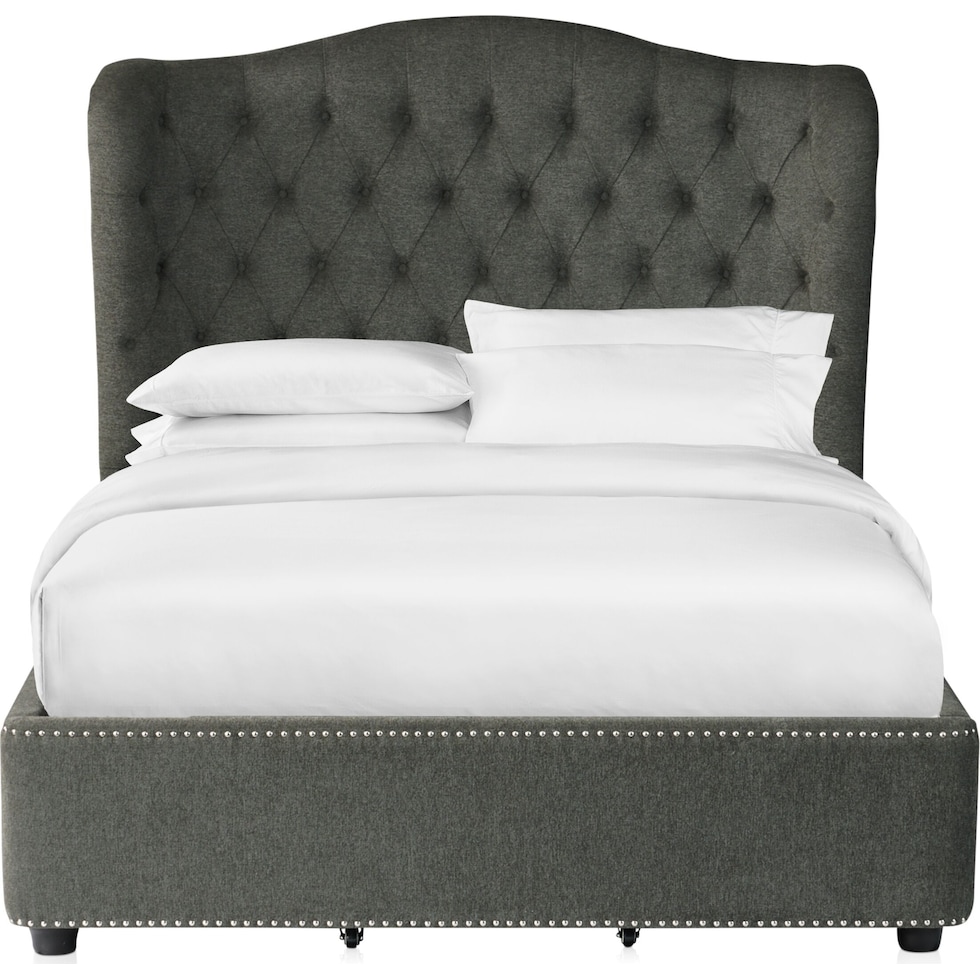 lafayette gray queen storage bed   
