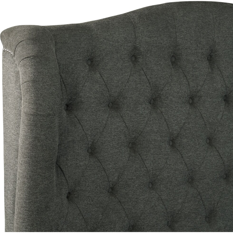 lafayette gray queen upholstered bed   