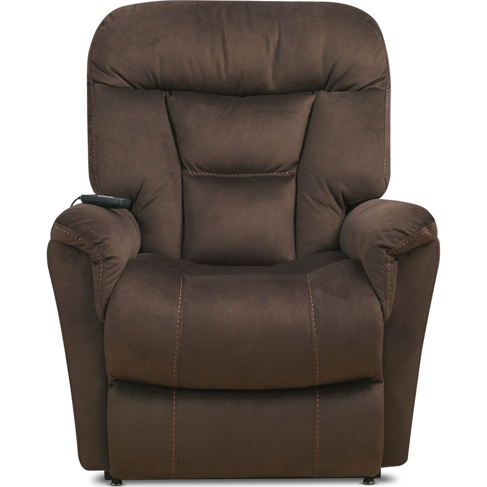 lagos dark brown power lift recliner   