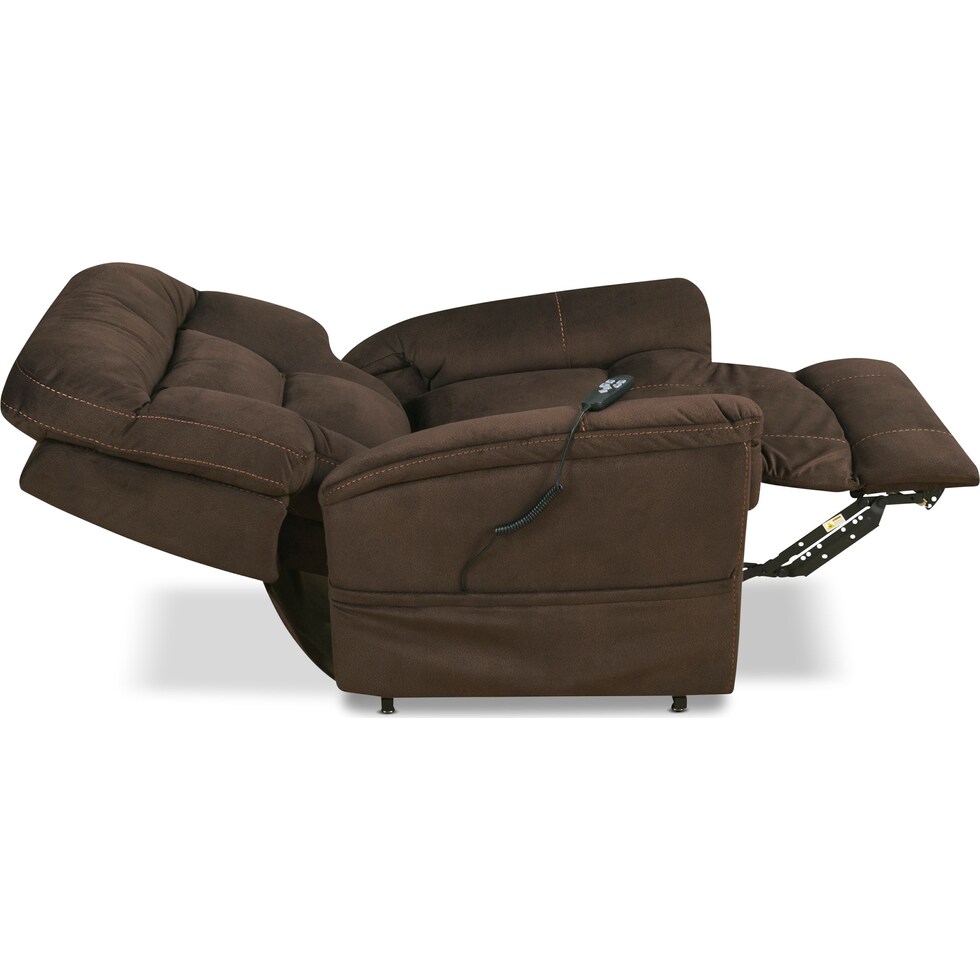 lagos dark brown power lift recliner   