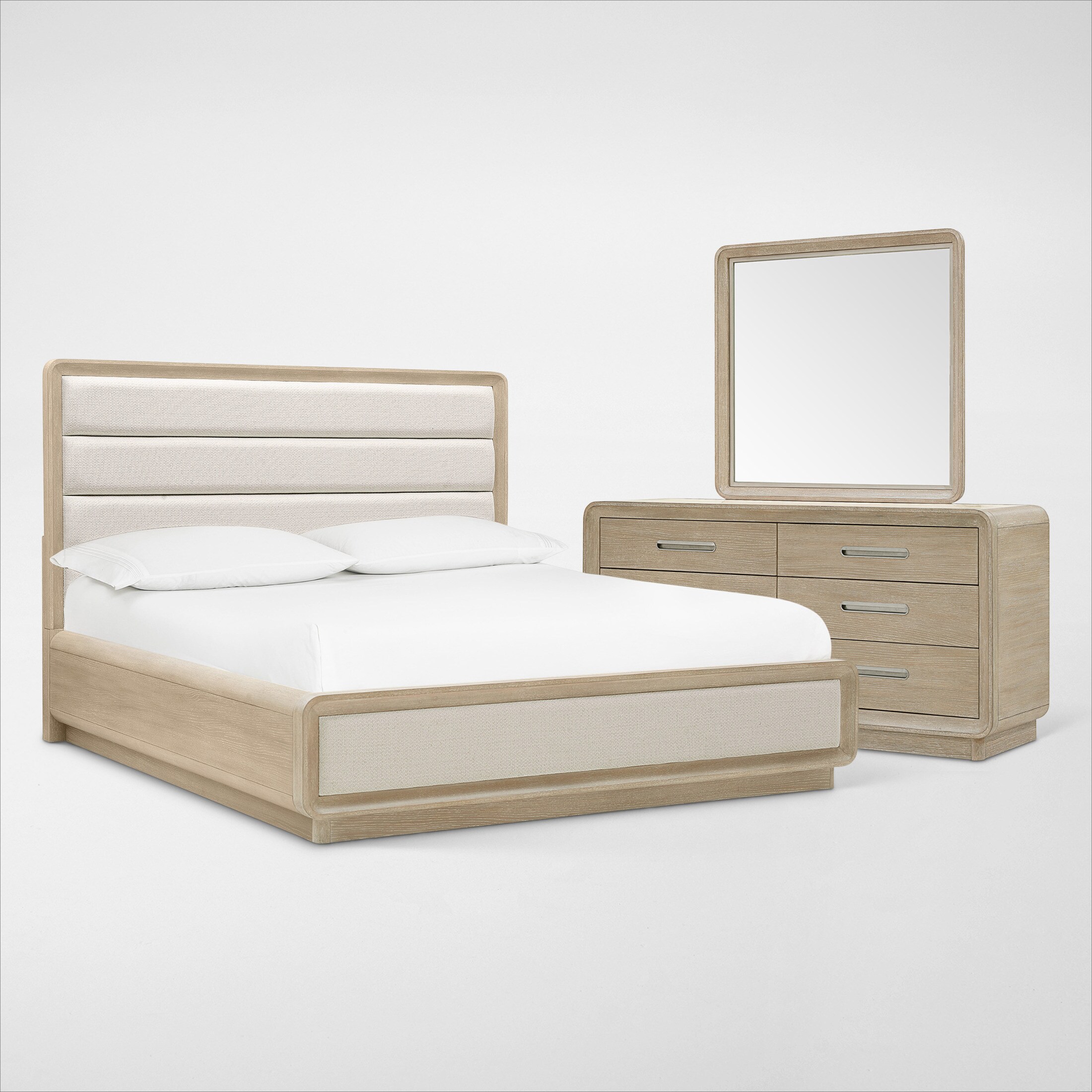 Laguna 5Piece Upholstered Bedroom Set with Dresser and Mirror Value