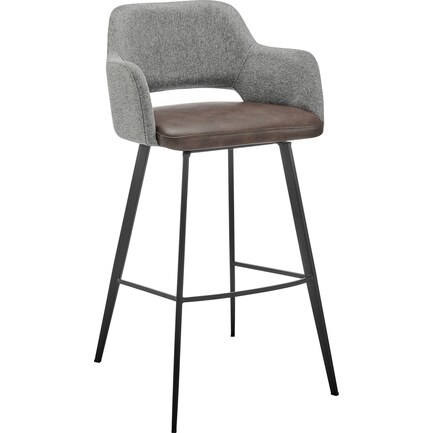Laina Swivel Bar Stool - Gray/Dark Brown