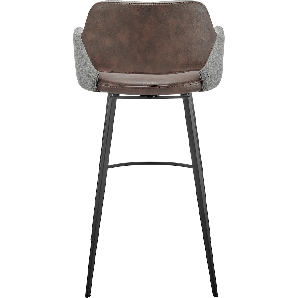 laina gray dark brown bar stool   