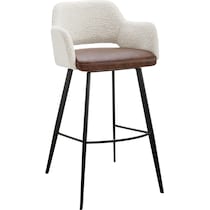 laina ivory dark brown bar stool   