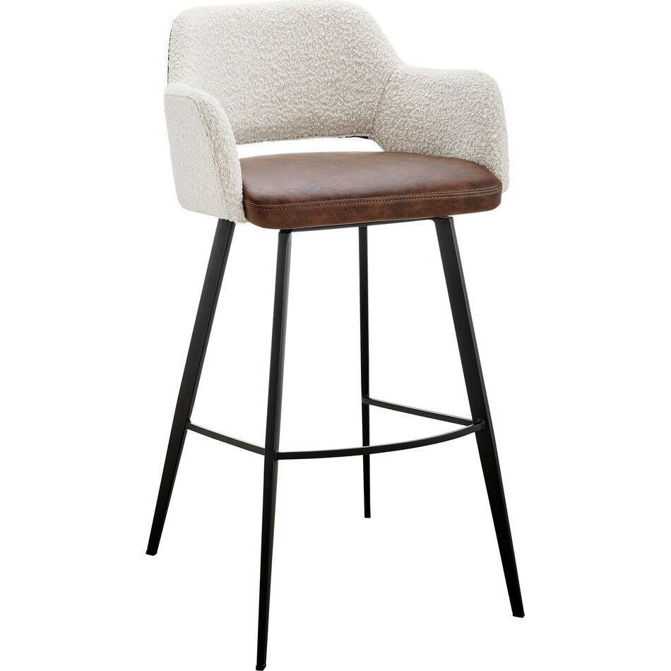 laina ivory dark brown bar stool   