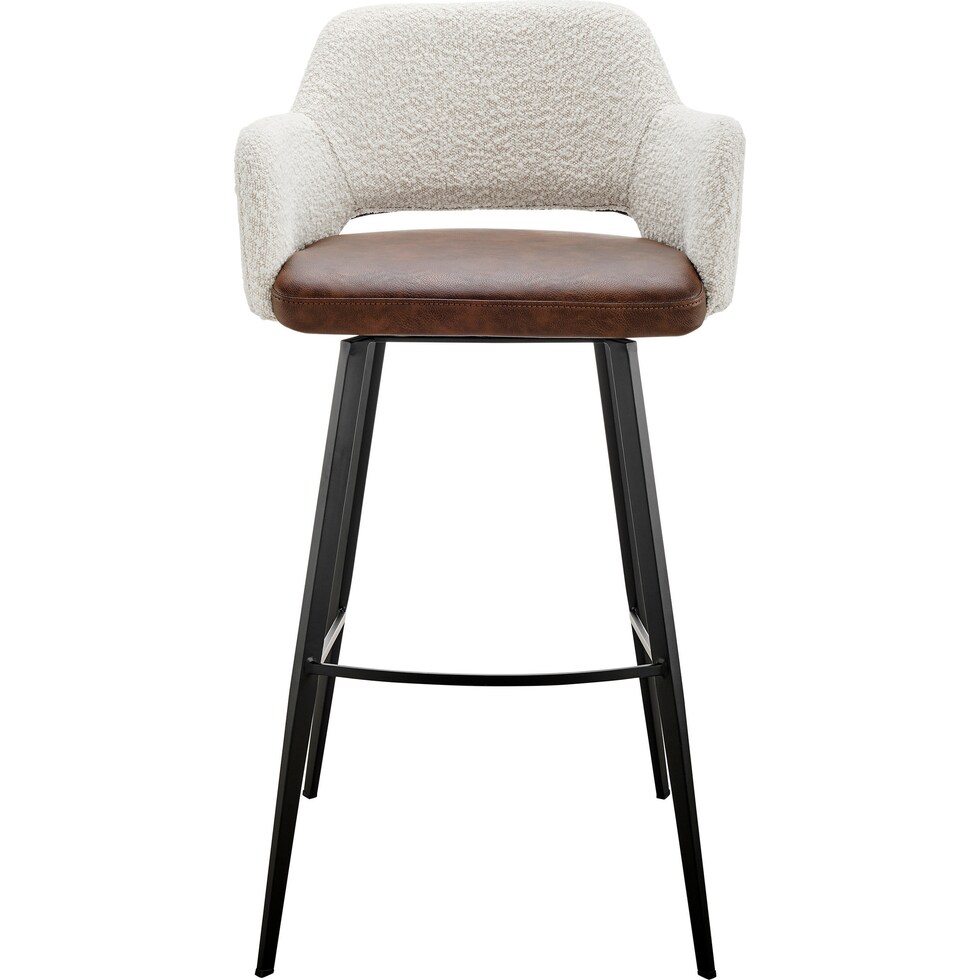 laina ivory dark brown bar stool   