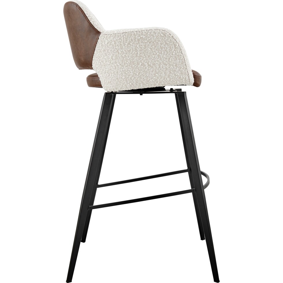 laina ivory dark brown bar stool   