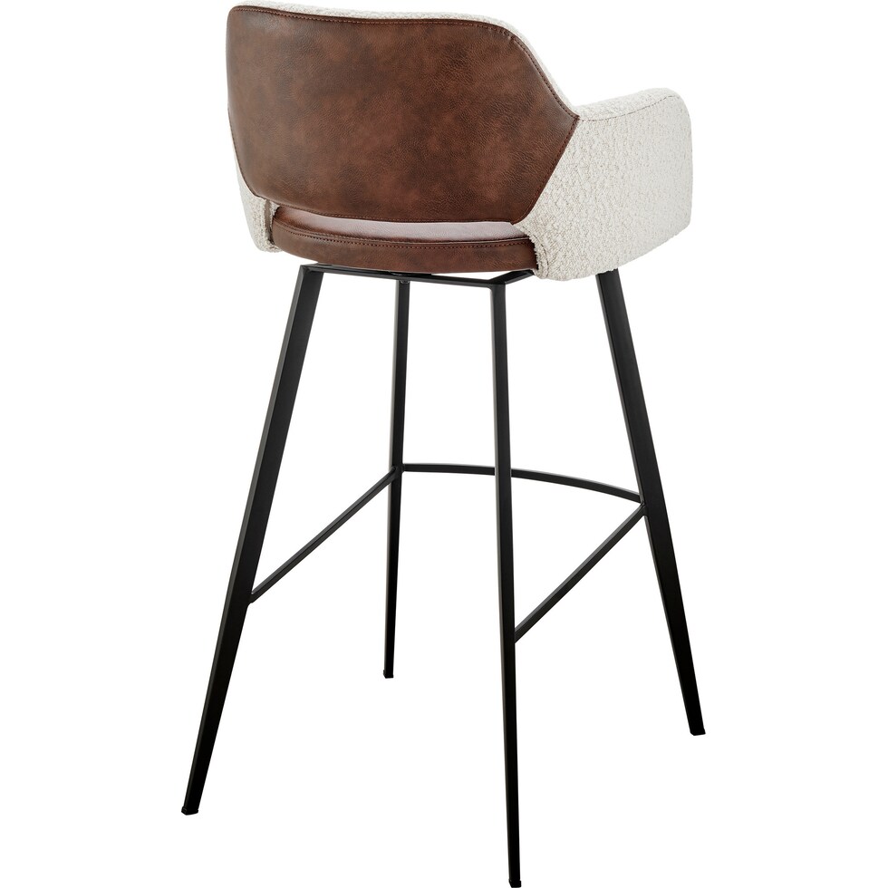 laina ivory dark brown bar stool   