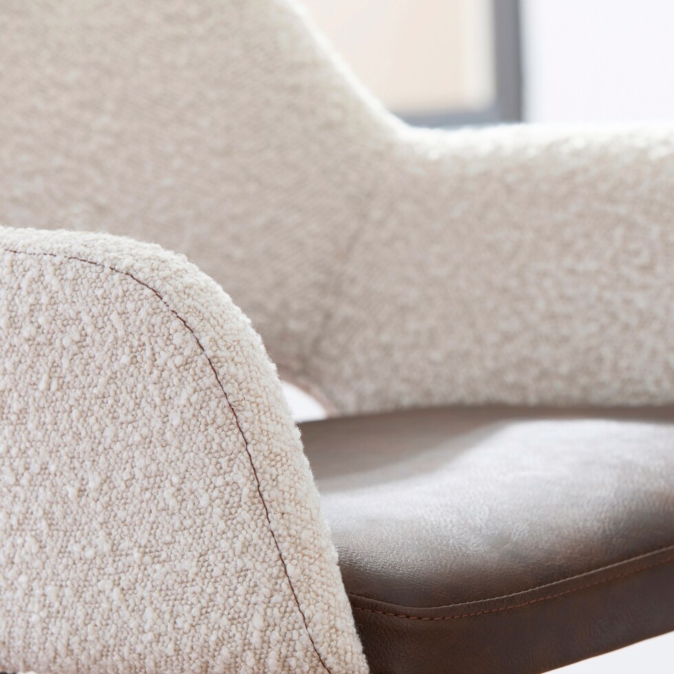 laina ivory dark brown bar stool   