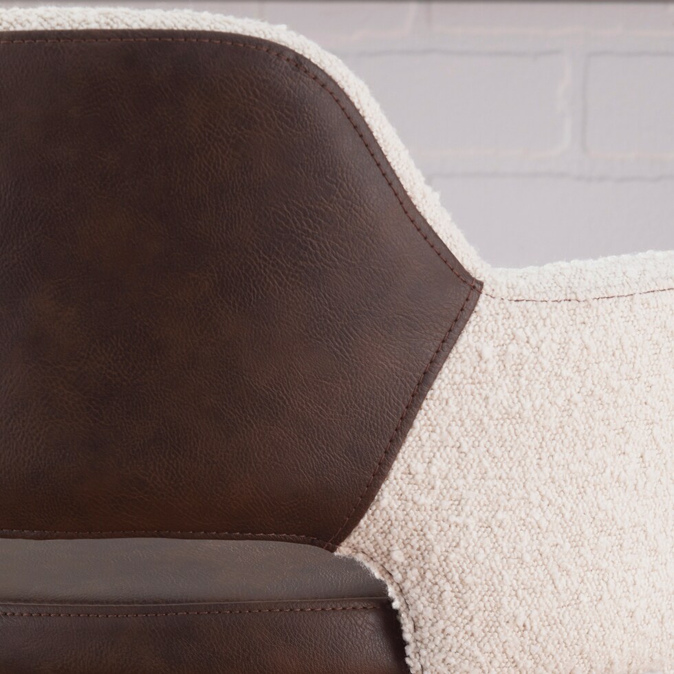 laina ivory dark brown bar stool   