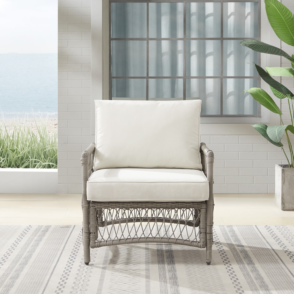 lakeline brown and cream outdoor chair   