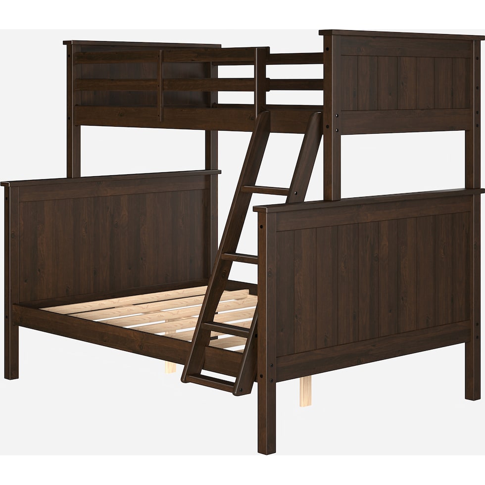 lakelyn dark brown twin over full bunk bed   